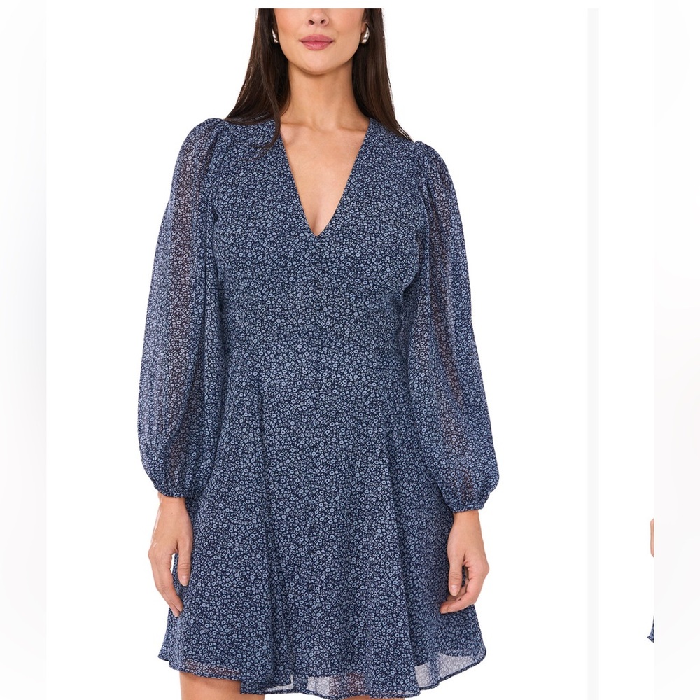 1. State Navy Floral Long Sleeve Dress